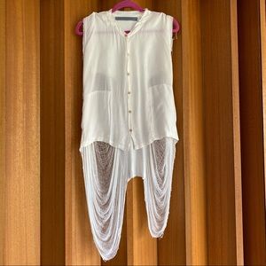 Raquel Allegra | Shredded Button Down Top